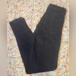 High waisted black denim